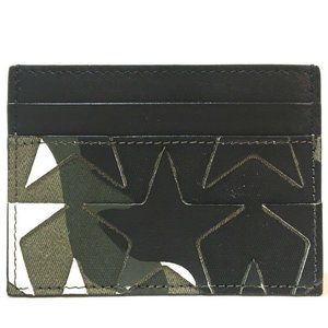 Authentic VALENTINO GARAVANI CamStars Camouflage Card Case ArmyGreen